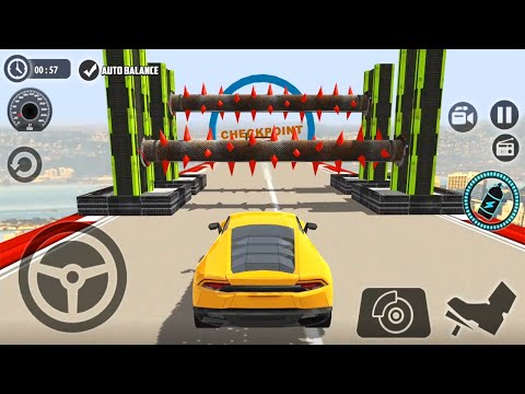 Impossible Car Tracks 3D - Yellow Lambo Car Stunt Mode - All 30 Levels Completed Android Gameplay