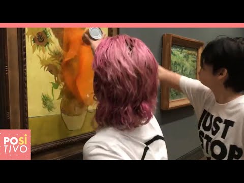 Ambientalisti lanciano salsa di pomodoro contro la copia originale di un dipinto di Van Gogh