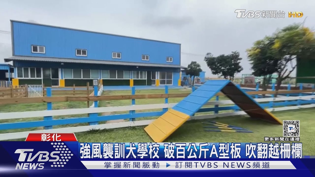 強風襲訓犬 學校破百公斤A型板吹翻越柵欄