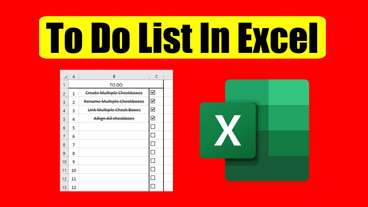 How do you create a task list in Excel?