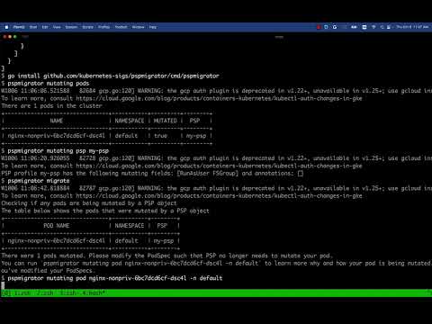 K8s Migrating from PSP to PSA with pspmigrator and mutating PSPs