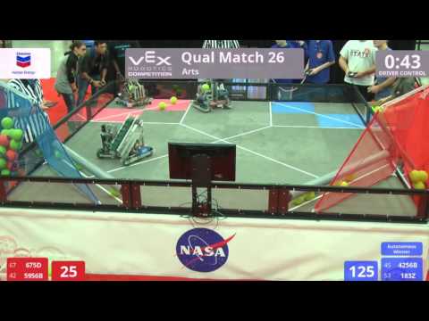VEX Worlds 2016 - VRC High School - Arts - Qual 26 (675D 5956B) 80 vs 230 (4256B 183Z)