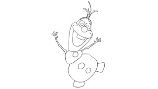 How to draw Olaf from Frozen - Easy step-by-step drawing lessons for kids