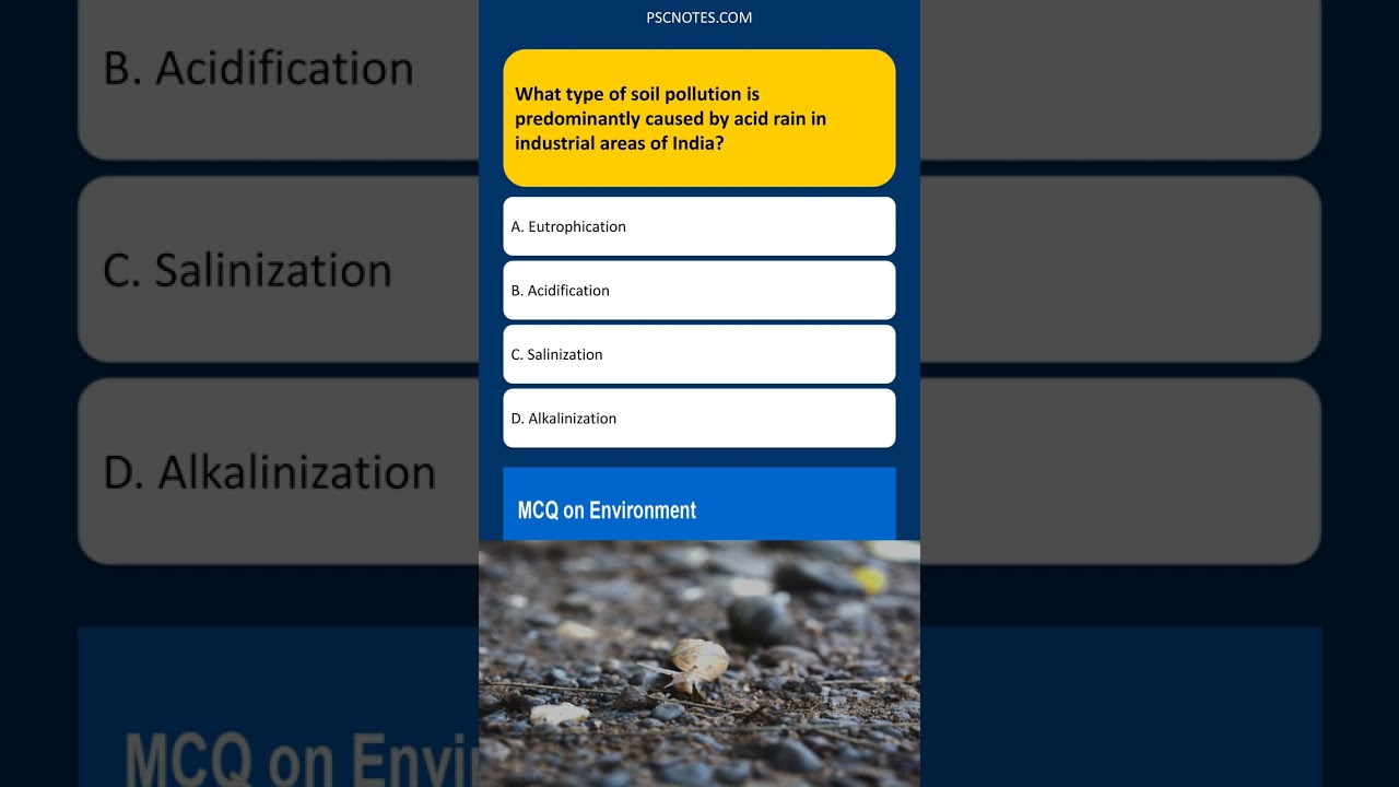 What type of soil pollution is predominantly caused by acid rain in industrial areas of In