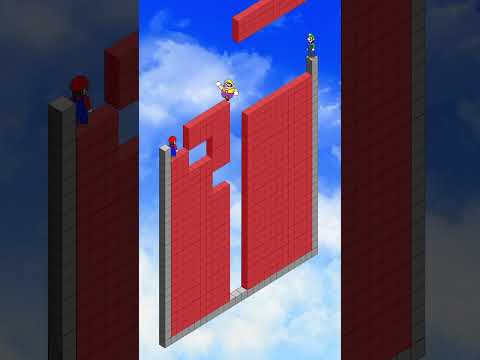 Mario&Luigi&Wario try Tetris of big size. #nintendo