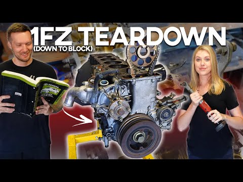1FZ-FE ENGINE TEARDOWN & Teaching My Girlfriend How to Wrench! - 80 Series Land Cruiser Build Ep. 3
