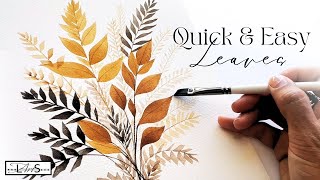 ATTENTION BEGINNERS! Simple & Easy Step-by-Step Watercolor Leaf Painting Techniques with Angle Brush