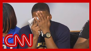 Student breaks down after learning classmate died in shooting video