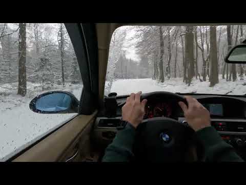 4K BMW E90 RWD manual winter drive, racing diffs