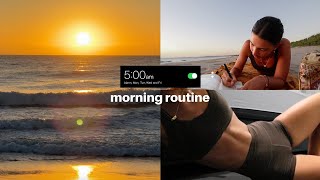 5:00am club: working out, beachside journaling, and sunrise watching 🫶🏽