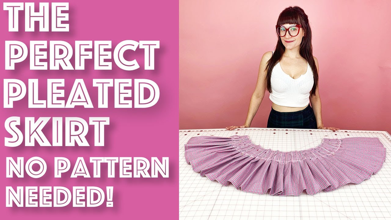 Perfect DIY Knife Pleated Skirt Sewing Tutorial No Pattern Needed! | Sew Anastasia