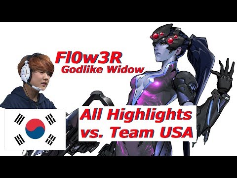 Fl0w3R Godlike Widowmaker Full Highlights vs USA [OW World Cup 2017]