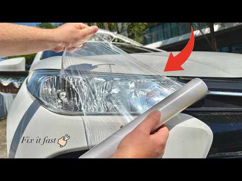 Protect your headlights with FILM forever! 🔥Just stick the film on the headlight