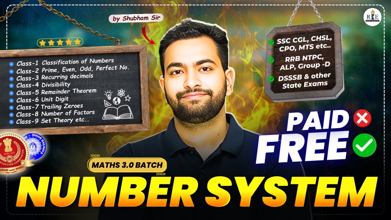 Number System (संख्या पद्धति)🔥 complete Chapter on latest pattern| Shubham Sir |SSC CGL , RRB NTPC 