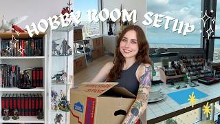 Setting up my new hobby room 🎨🎮📚 Warhammer, figures, and gaming setup!