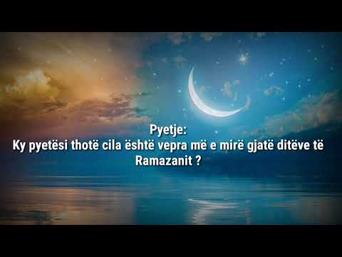 Puna më e mirë gjatë Ramazanit
