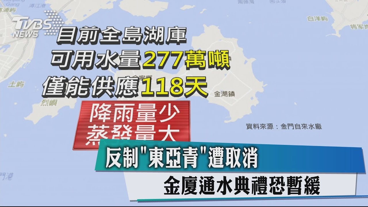 反制「東亞青」遭取消　金廈通水典禮恐暫緩