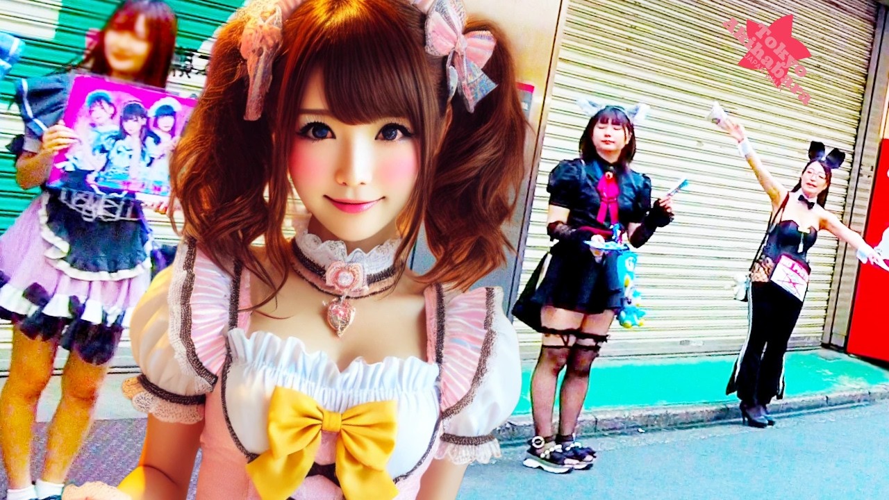 Tokyo Akihabara 🐶 Maid Building 💖 4K Nonstop 1 Hour