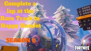 Fortnite Complete A Lap Of The Race Track In Happy Hamlet à¸à¸£ - fortnite complete a lap at the race track in happy hamlet season 8 week