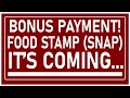 BIG NEWS! Bonus Food Stamp SNAP Coming This Month