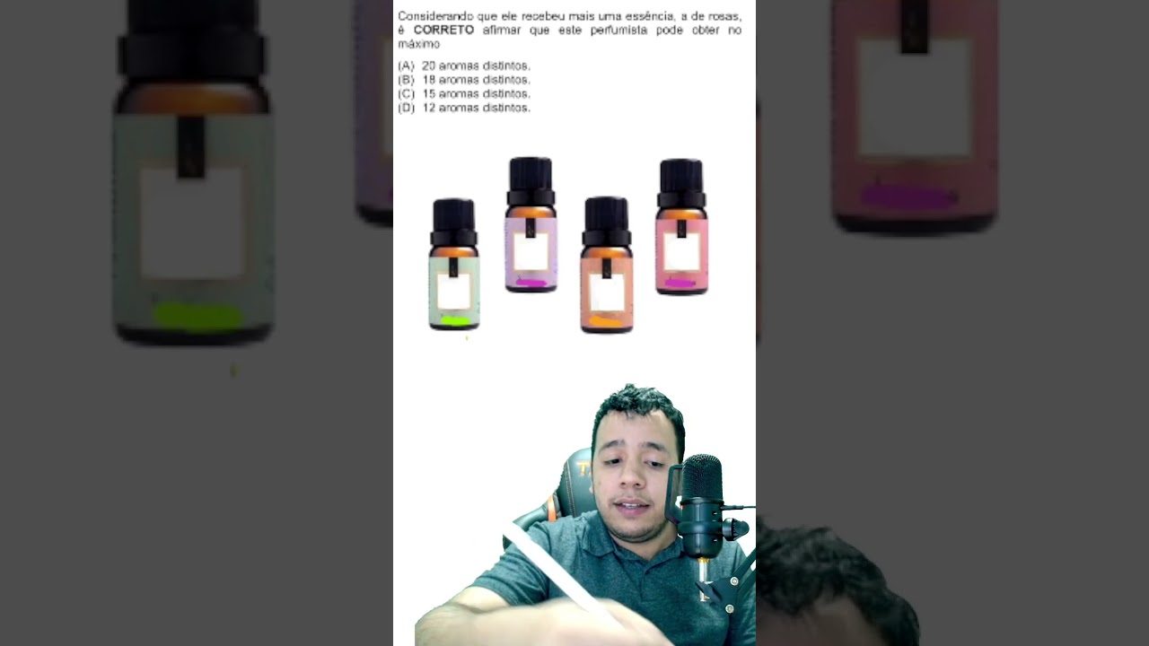 (UFT) Um perfumista combina essências distintas para obter novos aromas. A ordem