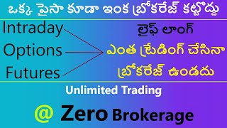 Say goodbye to brokerage, Zero brokerage with Unlimited trading, zero brokerage for life for options