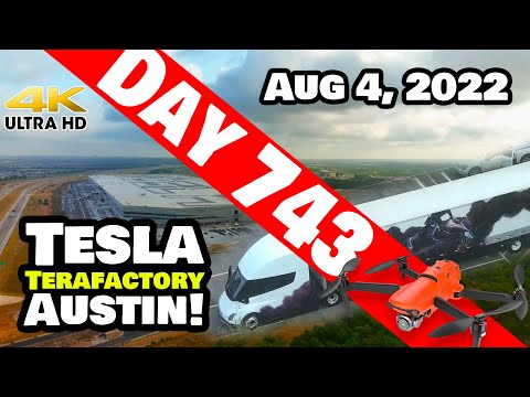 GIGA TEXAS PREPS FOR CYBER ROUNDUP SHAREHOLDER MEETING! - Tesla Gigafactory Austin 4K Day 743-8/4/22