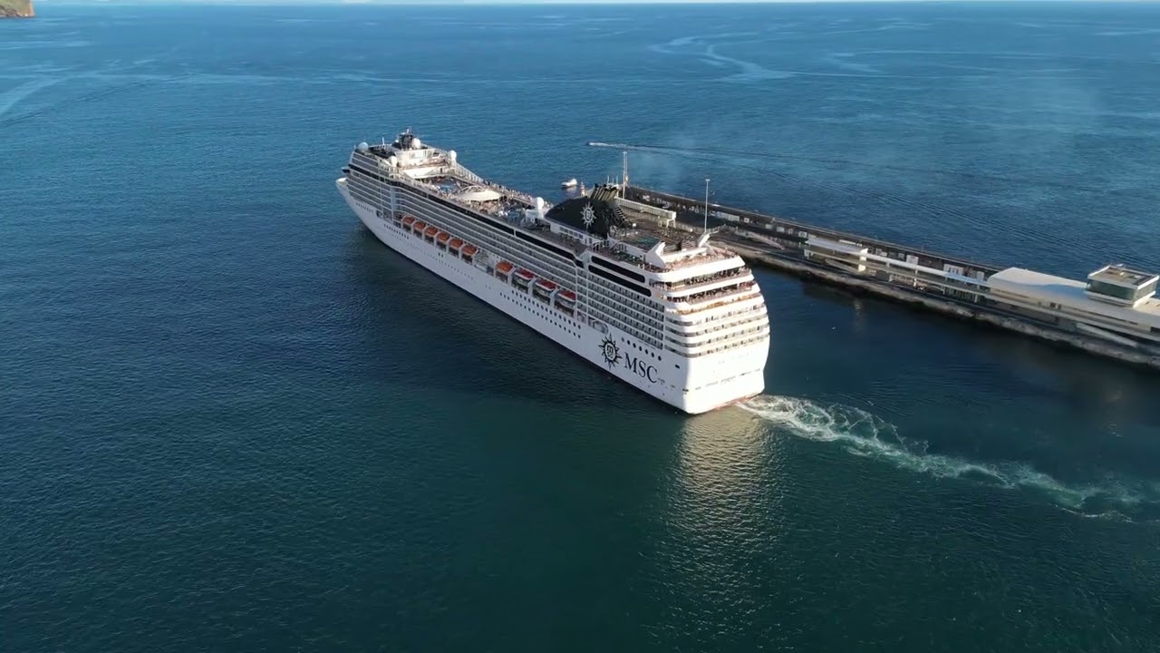 Experience the aerial vistas of Funchal Waterfront Promenade.
