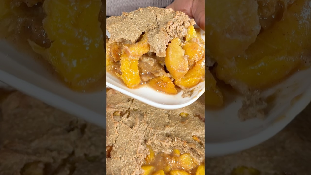 Healthy Vegan Peach Cobbler! Gluten Free, Refined Sugar Free and Oil Free!
