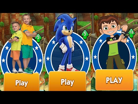 Sonic Dash vs Ben 10 Up to Speed vs Vlad and Niki Run - All Characters Unlocked and Fully Upgraded