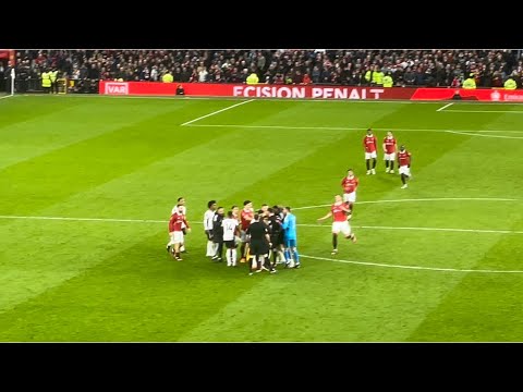 THREE RED CARDS FOR FULHAM!Massive Fight Erupts at Old Trafford | MANCHESTER UNITED VS FULHAM 3-1