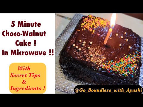 Quick 5 Minutes Chocolate Walnut Cake ! Eggless !! With Secret ingredients ! Ayushi Jain Bansal