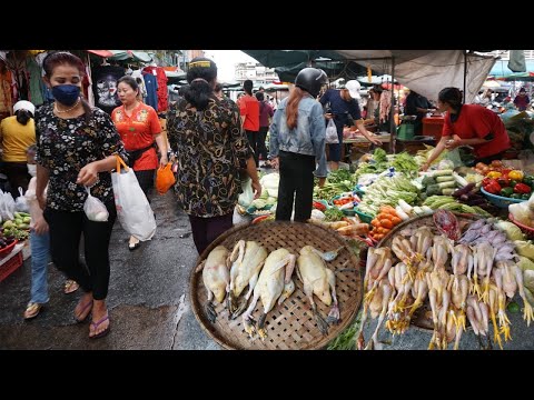 Evening Street Market Scene @Orussey - Plenty Fresh Fruit, Vegetable, Rural Chicken, River Fish