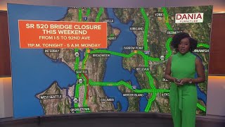 Both directions of SR 520 will be closed across Lake Washington, starting Friday night