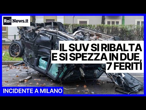 Incidente a Milano, 7 feriti: gravissimo un 21enne. Il suv si spezza in due
