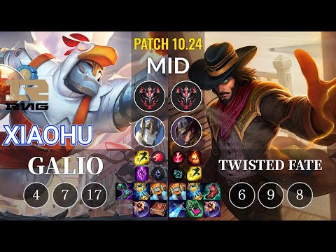 RNG Xiaohu Galio vs Twisted Fate Mid - KR Patch 10.24