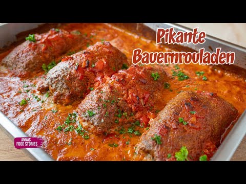 Pikante Bauernrouladen - 😋👍 leckeres Hackfleisch Gericht einfaches Mittagessen Rezept