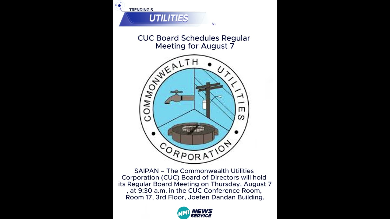 CUC Board Schedules Regular Meeting for August 7