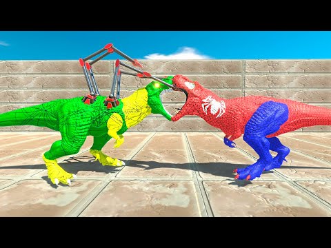 SPIDER-MAN vs DOCTOR OCTOPUS T-REX DEATH RUN - Animal Revolt Battle Simulator