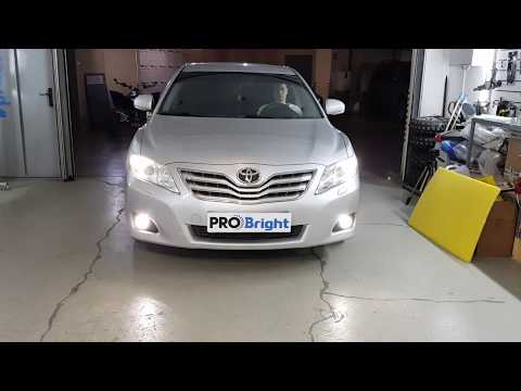 ДХО в габаритные огни и ПТФ в Toyota Camry 45. Probright Alpha, Sirius