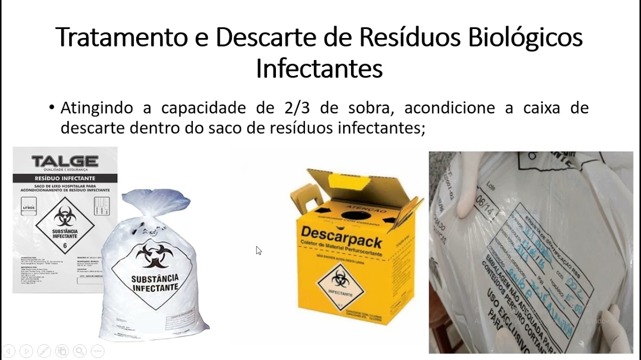Descarte correto de resíduos biológicos em laboratório de Imunologia