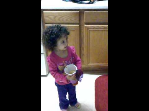 Layna asking if I like everything in the kitchen