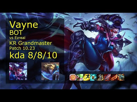 Vayne ADC & Leona vs Ezreal & Braum - KR Grandmaster 8/8/10 Patch 10.23 Gameplay // [롤] 베인 vs 이즈리얼