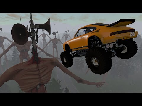 Crazy Strange Cars Crashes with Siren Head Monster - BeamNG Drive Game Horror Compilation