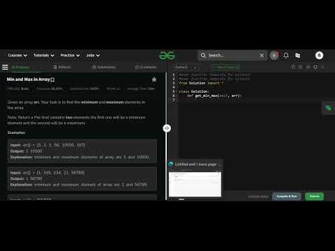 Min And Max In Array In Python Python Interview Question Data Analyst Data Engineer Python