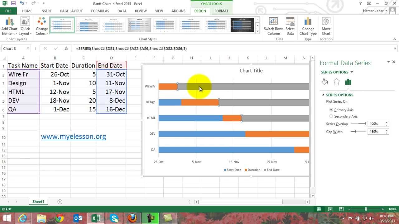 Make Gantt Chart In Excel 2013