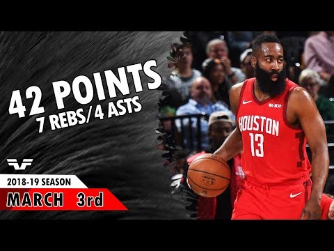 James Harden - 2019.03.03 - Rockets vs Celtics - 42 Points, 7 Rebs, 4 Asts