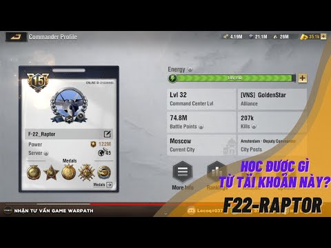 Warpath 8.2 - Gaming advice for F22-Raptor account at S45