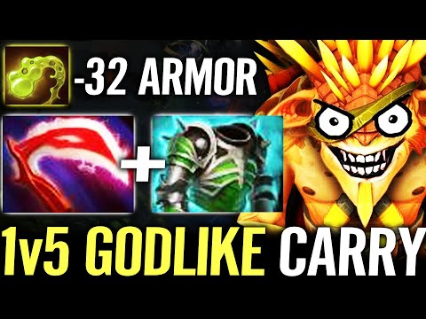 🔥 -32 Armor Bristleback 1v5 GODLIKE CARRY — Desolator + Assualt Aghanim WTF Cancer Build Dota 2 Pro