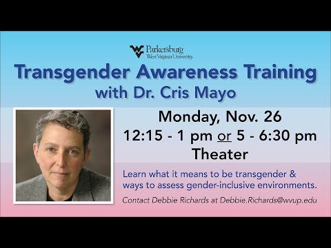 Transgender Awareness Training with Dr. Cris Mayo - YouTube